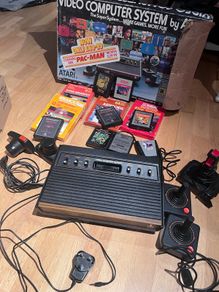Vintage Atari 2600 "6-Switch" Woodgrain Console Bundle - Boxed & Fully Tested