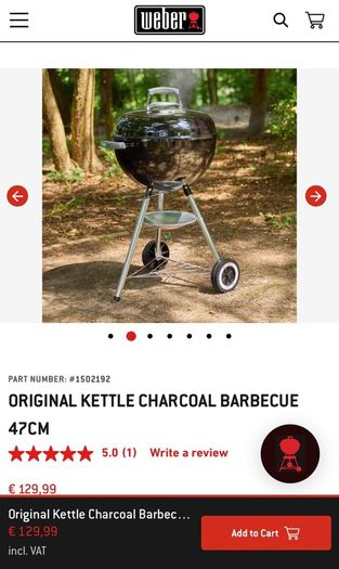 WEBER charcoal barbecue (bbq)