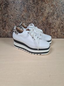 Womens Marco Moreo Platform Trainers Runners Shoes White Leopard Fur Size Uk 2 Eu 35 Womens Girls Brand New