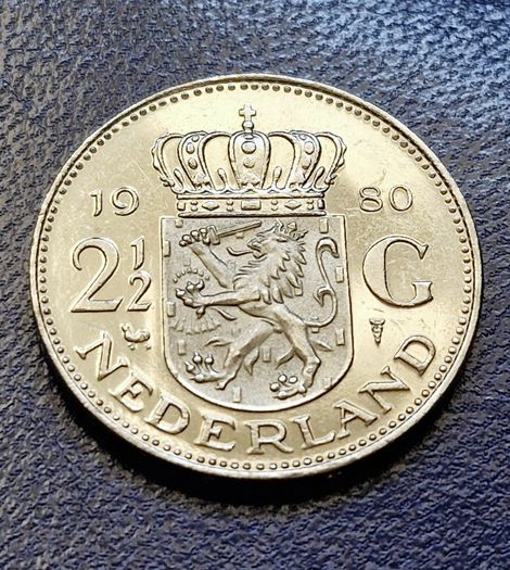 Netherlands 2 1/2 gulden 1980 coin