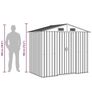 Garden Storage Shed Anthracite Steel 204x132x186 cm Image 5