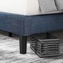36 cm Upholstered Platform Bed Frame | Mattress Foundation | Wood Slat Support | For Adults, Kids, Teenagers | Easy Assembly | Single | Navy (MATRESS NOT INCLUDED) Image 4