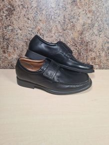Mens Clarks Huckley Roll Black Leather Shoes Size Uk 8 Eu 42 Brand New