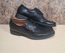 Mens Clarks Huckley Roll Black Leather Shoes Size Uk 8 Eu 42 Brand New