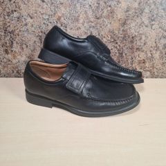 Mens Clarks Huckley Roll Black Leather Shoes Size Uk 8 Eu 42 Brand New