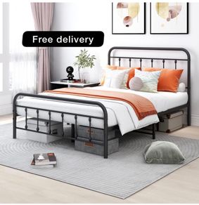 Double Bed Frame with Storage and Headboard