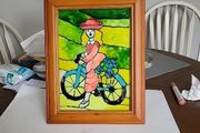 Picture " woman on bicycle "