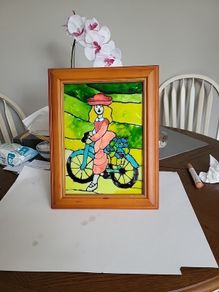 Picture " woman on bicycle "