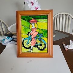 Picture " woman on bicycle "