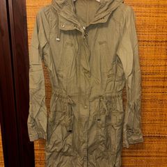 Topshop orange green cotton military trench Mac