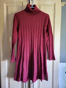 Jumper dress dark red M