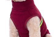 Cosy Polar Fleece Coat for Dogs, Full body Jacket, Dogs Ones With D Ring, Zipper with Reflective Jumpsuit, Winter Clothes for Pet Dog Outdoor or Indoor Small Dogs (Red, XS M,