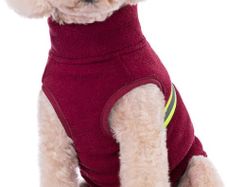 Cosy Polar Fleece Coat for Dogs, Full body Jacket, Dogs Ones With D Ring, Zipper with Reflective Jumpsuit, Winter Clothes for Pet Dog Outdoor or Indoor Small Dogs (Red, XS M,