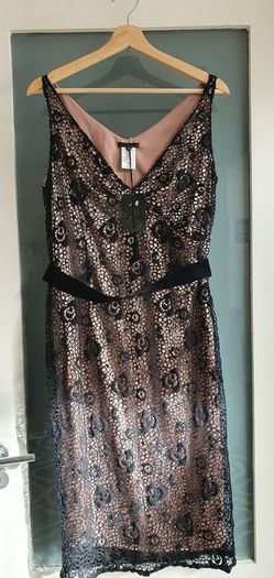 RENATO NUCCI Paris Taupe and Black dress Sz 10 UK - Bnwt Rrp 239 Sterling