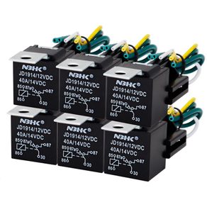 Car Relay Switch Harness, 6PCS 12V 40A Car Relay with Harness Socket Set, 5-Pin SPDT Waterproof Automotive Relays with Heavy Duty 14 AWG Wires for Car/Truck/Van/Motorcycle/Boat