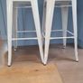 Beautiful pair stools  white enamel kitchen bar cafe industrial look Image 2