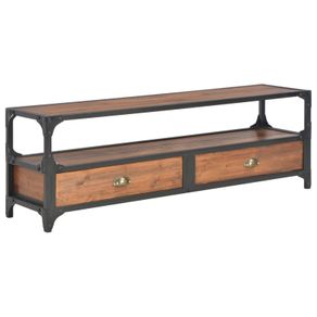 TV Cabinet with 2 Drawers 120x30x40 cm Solid Pine Wood