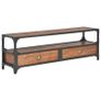 TV Cabinet with 2 Drawers 120x30x40 cm Solid Pine Wood Image 2