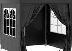 2m x 2m Garden Pop Up Gazebo Marquee Party Tent Wedding Awning Canopy New With free Carrying Case Black + Removable 2 Walls 2 Windows