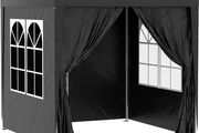 2m x 2m Garden Pop Up Gazebo Marquee Party Tent Wedding Awning Canopy New With free Carrying Case Black + Removable 2 Walls 2 Windows