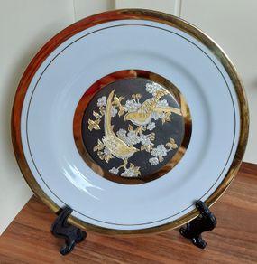 The Art of Chokin -  24kt Gold Trimmed Japanese 8" Ceramic Plate