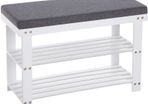 Bamboo Shoe Rack with 2 Shelves- Free Delivery Nationwide