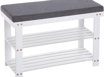 Bamboo Shoe Rack with 2 Shelves- Free Delivery Nationwide