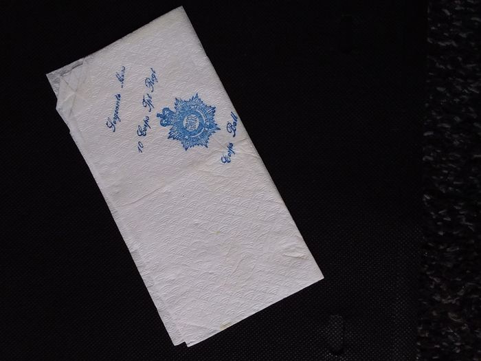 Vintage Napkin : 10th Corps  Regiment 1978
