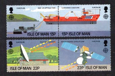 1988 Isle of Man Europa Transport and Communications Commemorative Stamps Mint Never Hinged (MNH)
