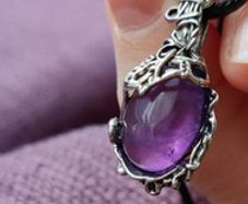 Purple Stone Necklace - boho style - ideal gift