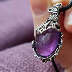 Purple Stone Necklace - boho style - ideal gift