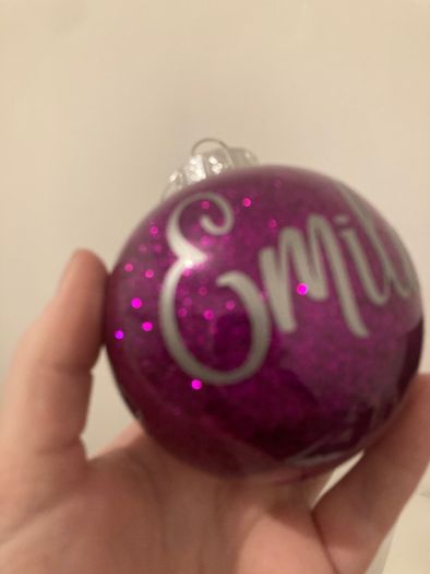 Personalised glitter bauble