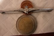 white metal sweet heart brooch,  militaria
