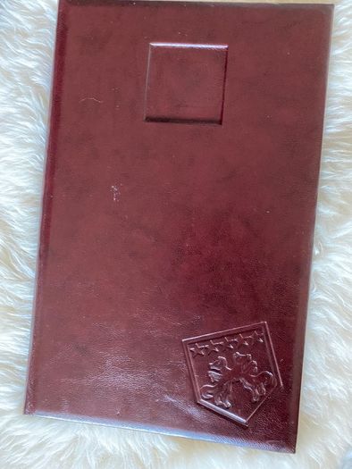 Hand made leather menu holder