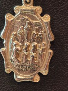 Vintage sterling silver our lady of knock necklace