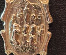Vintage sterling silver our lady of knock necklace