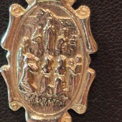 Vintage sterling silver our lady of knock necklace