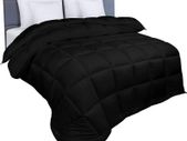 Soft Double Duvet Insert - 10.5 Tog Duvet with Corner Tabs - Box Stitched Down Alternative Duvet (Double, Black)