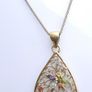 Vintage 18K Gold Plated Sterling Silver 925, Butterflies Crystal Oval Pendant Necklace, length 18" - 5,83g Image 3
