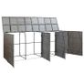 Quadruple Wheelie Bin Shed Anthracite 305x78x120 cm Poly Rattan Image 7