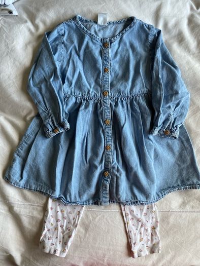 Denim dress & leggings 12-18 months