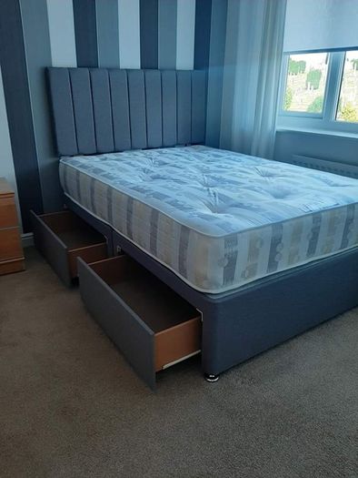 Brand New 5ft King  Stylish,divan Beds With Optional Tufted Mattresses Instock. Multiple Headboard Designs And Drawers Option Available.