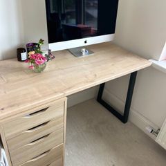 Custom desk 180x60 with Alex IKEA drawers