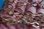 Vintage Sterling Silver 925 Gold Plated Very Long and Heavy Necklace length 19" - weight 32g