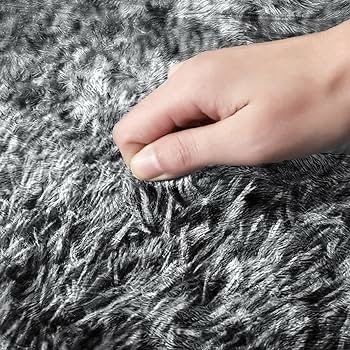 MULTIPLE SIZES/COLOURS AVAILABLE Homeware Rugs Living Room - Grey Area Rugs for Bedroom Anti Slip - Modern Super Soft Thick Pile Small Fluffy Shaggy Rug Non Shedding, 50cm x 80 cm