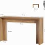 Farmhouse Console Table with Storage Space 140cm Wooden Sofa Table for Entryway Image 2