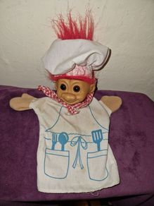 Vintage Russ Troll Doll Hand Puppet Chef