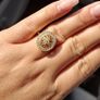 Vintage Style Crystal Gold Tone Ring Image 5