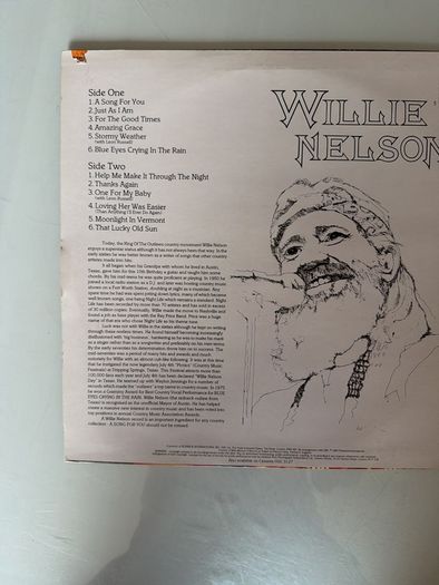vinyl Willie Nelson a song for you 1983 press