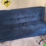 Blue Velvet Sofa Bed Image 3